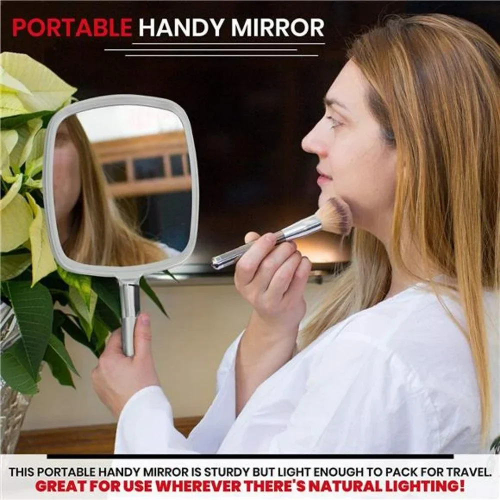 Large Hand Mirror with Ergonomic Handle  9